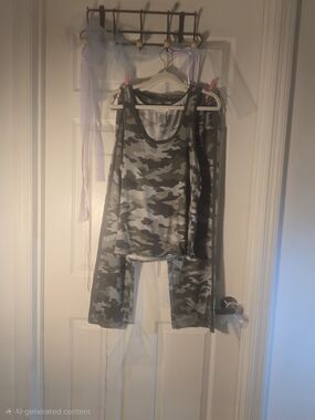 Lucky Brand White and Gray Camo Loungewear Set
